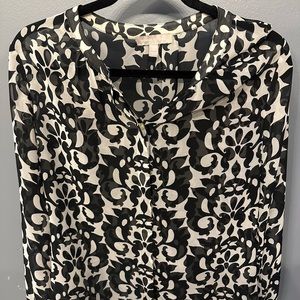 Banana Republic black and white top, size M, sheer